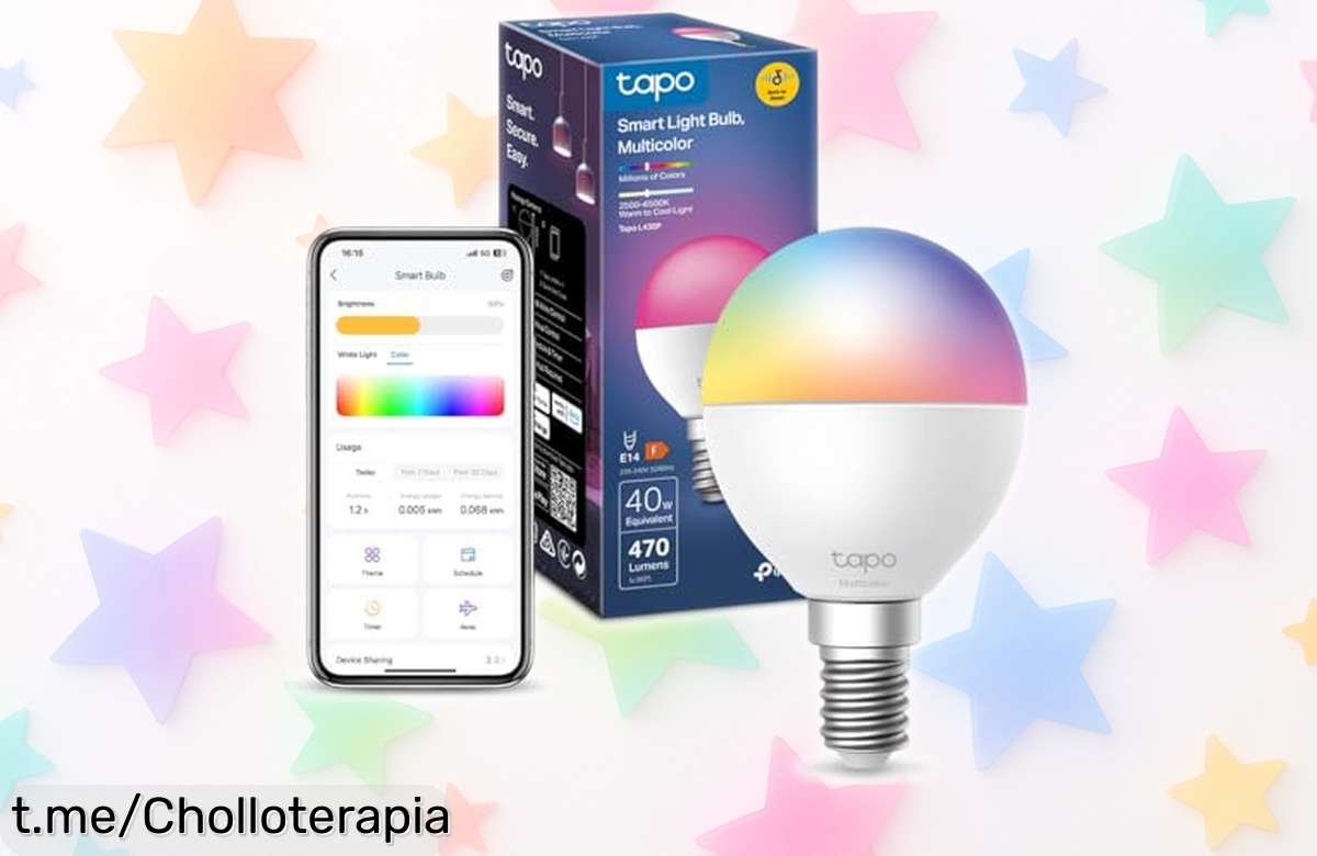 Transforma tu hogar con la bombilla inteligente WiFi Tapo L430P, 16 millones de colores y control por voz: ¡un chollo que iluminará tus momentos más especiales!