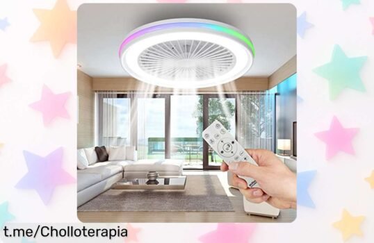 Ventilador de techo Activealbrite con luz LED y mando a distancia: refresca tu hogar mientras ahorras, ¡es un chollo que ilumina tus días!