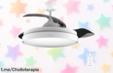 Ventilador de techo Cecotec con luz y aspas retráctiles, ¡este super chollo te ofrece aire fresco y estilo en tu casa! No pierdas esta oportunidad única para mejorar tu espacio.