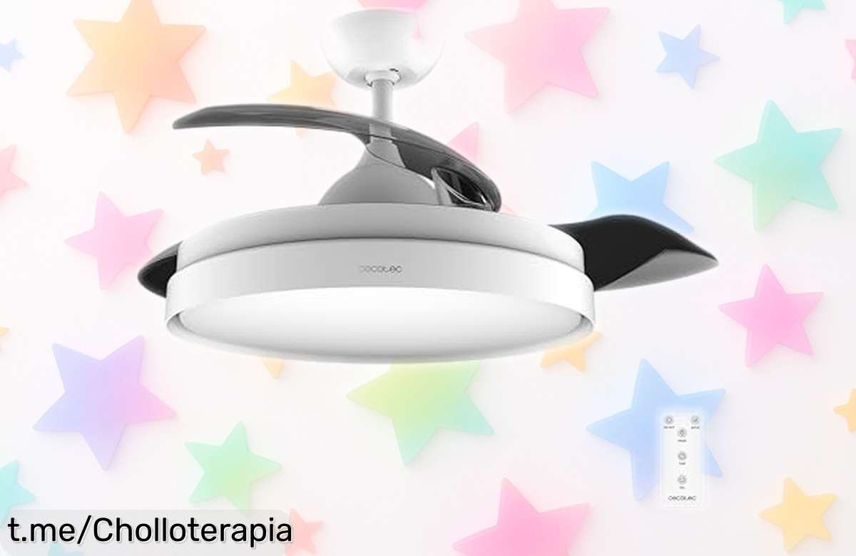 Ventilador de techo Cecotec con luz y aspas retráctiles, ¡este super chollo te ofrece aire fresco y estilo en tu casa! No pierdas esta oportunidad única para mejorar tu espacio.