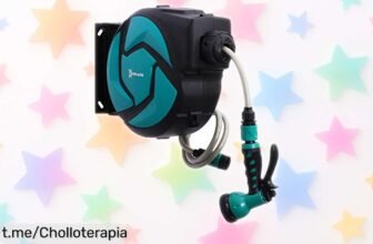 Versátil enrollador de manguera DURHAND 10+1 m con recogida automática a precio loco, ideal para regar y limpiar. ¡No te quedes sin el tuyo y ahorra tiempo disfrutando del jardín!