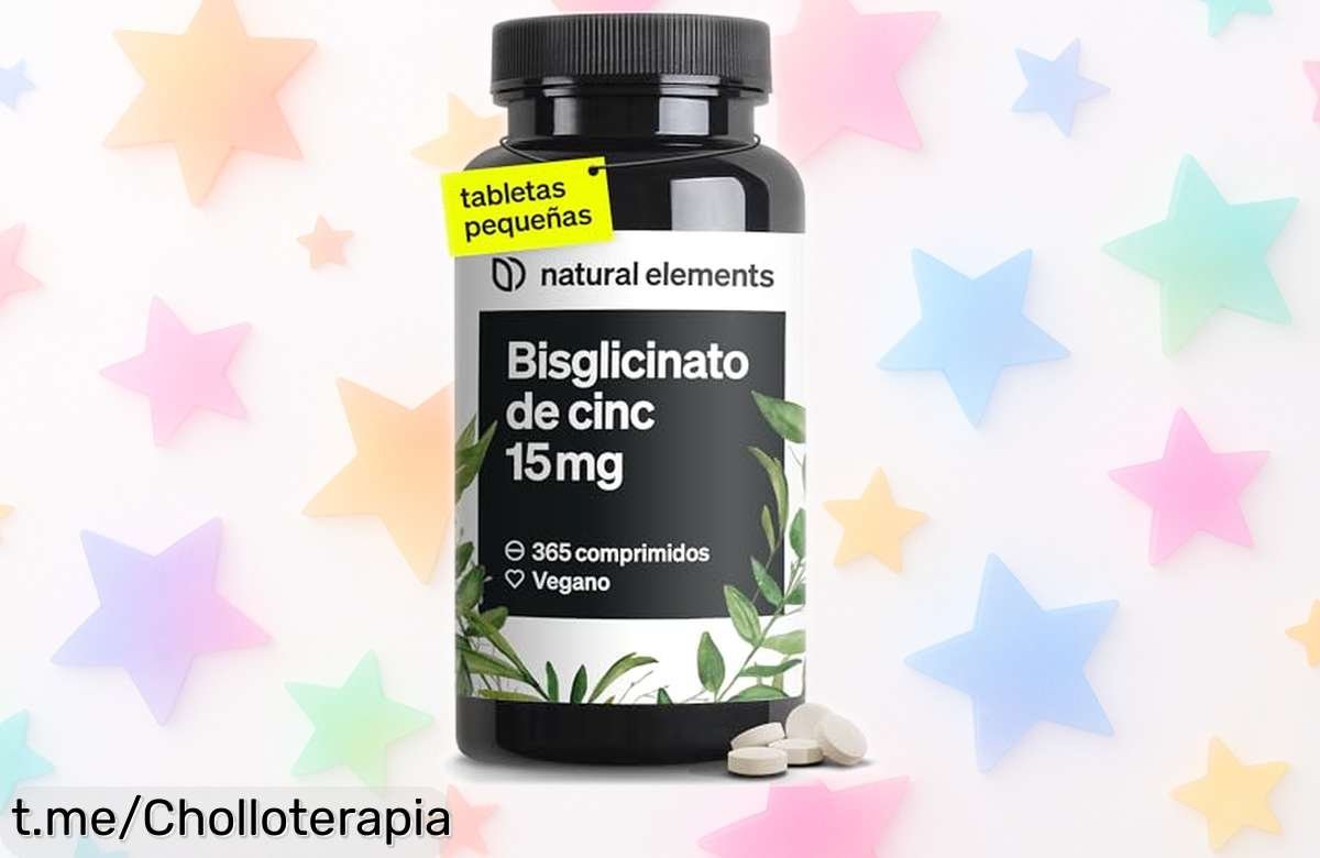 Zinc bisglicinato Natural Elements, 365 comprimidos para un año: potencia tus defensas y cuida tu piel por un precio loco que no querrás dejar pasar. ¡Hazte con él ya!