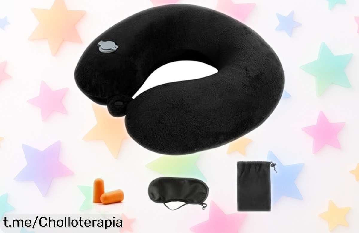 Almohada de viaje inflable Kzouenzu: el ofertón que cuida tu cuello, ligera y compacta para llevar a donde quieras. ¡No te la pierdas o dormirás mal!