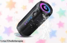 Altavoz Bluetooth portátil de 25W con graves profundos y luces RGB, disfruta hasta 25 horas de música en tu fiesta ¡el precio ha sido rebajado para que no te lo pierdas!