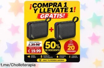 Altavoz inalámbrico Oraolo: llévate dos por el precio de uno y disfruta la música donde quieras antes de que se agoten los 20 packs disponibles. ¡No te lo pierdas!