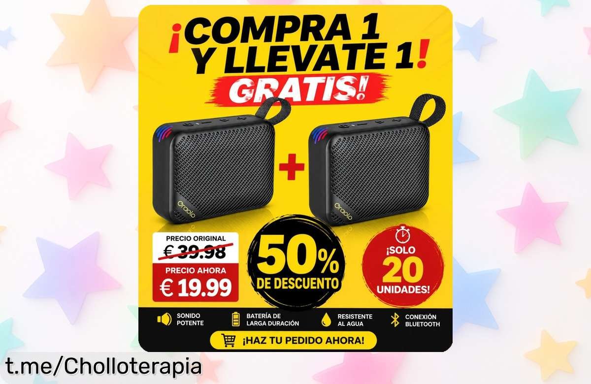 Altavoz inalámbrico Oraolo: llévate dos por el precio de uno y disfruta la música donde quieras antes de que se agoten los 20 packs disponibles. ¡No te lo pierdas!