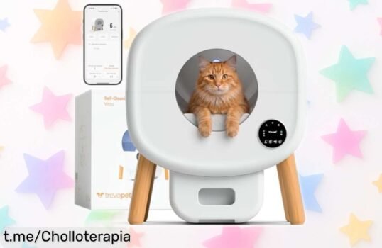 Arenero automático XXL TrevoPet Neo con limpieza automática y manejo desde el móvil, una oferta irrepetible que hará tu vida más fácil y tus gatos más felices.