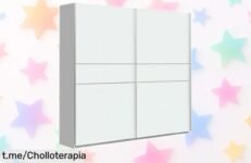 Armario con puertas correderas Nevada en blanco a precio irrepetible, ¡ordena tu espacio hoy mismo y no dejes escapar esta oportunidad única!
