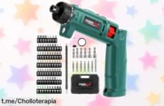 Atornillador eléctrico a batería Posenpro 8V con luz LED y 82 accesorios en oferta brutal: ¡no dejes pasar esta oportunidad para lograr resultados perfectos!