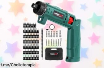 Atornillador eléctrico a batería Posenpro 8V con luz LED y 82 accesorios en oferta brutal: ¡no dejes pasar esta oportunidad para lograr resultados perfectos!