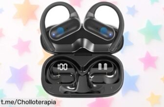 Auriculares Bluetooth PPBP de oreja abierta con sonido brutal y 60 horas de batería, ¡super chollo por tiempo limitado que no querrás dejar escapar!