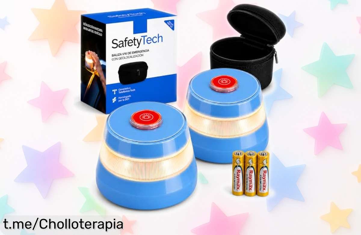 Baliza de emergencia homologada DGT SafetyTech, pack de 2 unidades con localizador y SIM gratis hasta 2038: asegurándote en la carretera sin miedo a multas. ¡No te lo pierdas!