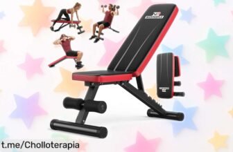 Banco de pesas ajustable que transforma tu hogar en un gimnasio; ¡resistente, plegable y a un precio increíble! No dejes pasar esta oportunidad.