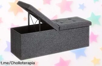 Banco puff plegable SONGMICS: el chollazo que organiza tu casa y aguanta hasta 300 kg ¡No te lo pierdas, convierte el desorden en estilo ya!
