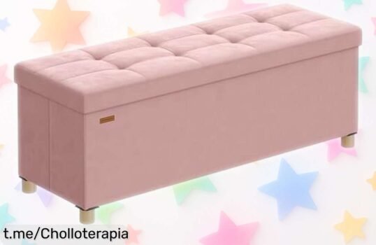 Banco puff plegable SONGMICS, perfecto para organizar y decorar; ¡ofertón de locura que soporta hasta 300 kg! No te quedes sin el tuyo, ¡aprovéchalo ya antes de que vuele!