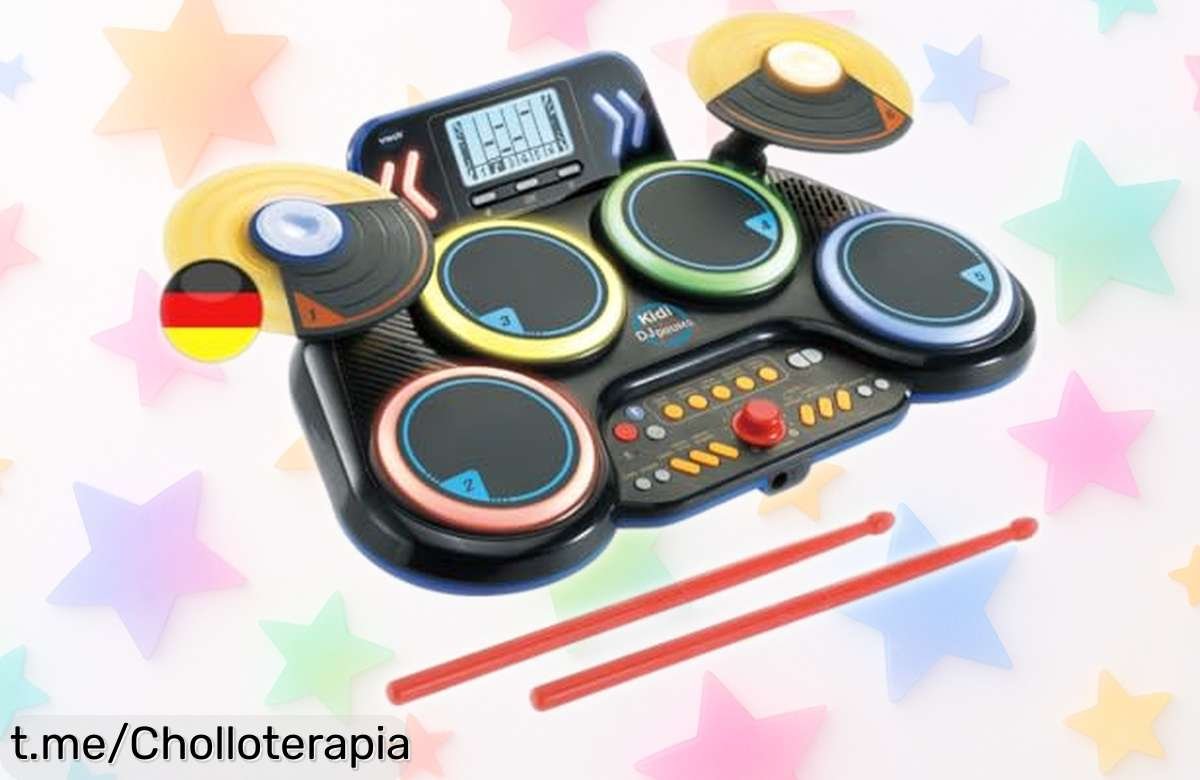 Batería electrónica Kidi DJ de VTech para peques con luces y 130 sonidos ¡rebajada a un precio tirado! Haz que la música brille en su vida, corre antes de que se acabe.