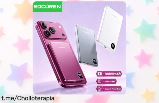 Batería externa portátil Rocoren con carga rápida de 20 W y cargador inalámbrico, ¡aprovecha este mega chollo antes que desaparezca y mantén tu iPhone siempre listo!