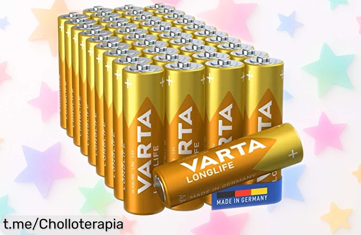 Baterías AA VARTA Longlife Power en pack de 40 a precio loco, duran hasta 10 años y son perfectas para todo. ¡No te quedes sin ellas y aprovecha este super chollo antes de que se acaben!
