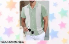 Blusa de manga corta moderna para hombre a precio de escándalo: ¡el estilo que buscas para la playa o el trabajo te está esperando, no lo dejes escapar!
