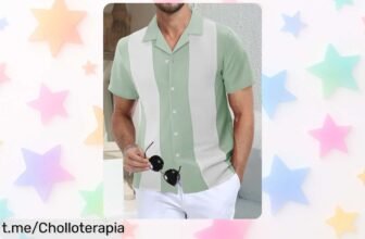 Blusa de manga corta moderna para hombre a precio de escándalo: ¡el estilo que buscas para la playa o el trabajo te está esperando, no lo dejes escapar!