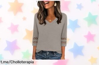 Blusa de mujer suelta con cuello en V y encaje Zeagoo, increíble oferta para lucir elegante y a la moda. Aprovecha ya este descuentazo antes de que se agote. ¡No te quedes sin la tuya!