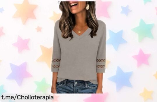 Blusa de mujer suelta con cuello en V y encaje Zeagoo, increíble oferta para lucir elegante y a la moda. Aprovecha ya este descuentazo antes de que se agote. ¡No te quedes sin la tuya!