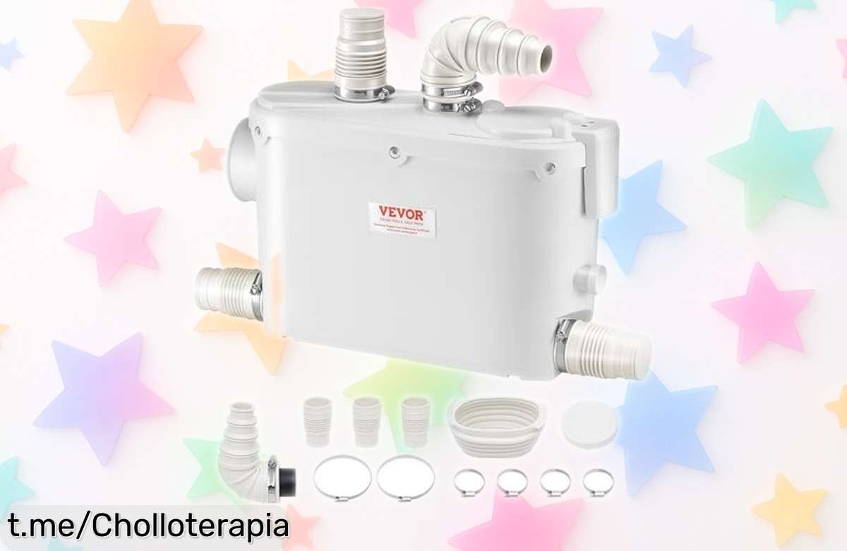 Bomba trituradora VEVOR 500 W a precio loco: combate los malos olores y eleva aguas residuales hasta 8 metros, ¡aprovecha este super chollo antes que se agote!