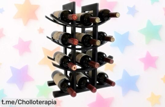 Botellero Relaxdays de bambú para 12 botellas a un precio loco, dale estilo a tu rincón y organiza tu colección con este diseño moderno que enamora. ¡No te lo pierdas!