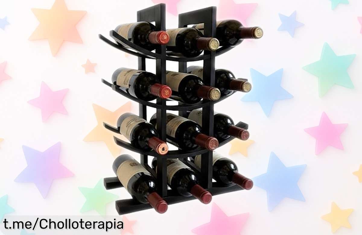 Botellero Relaxdays de bambú para 12 botellas a un precio loco, dale estilo a tu rincón y organiza tu colección con este diseño moderno que enamora. ¡No te lo pierdas!