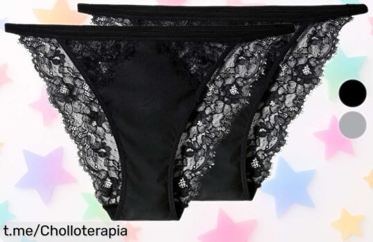 Braguitas de encaje ESMARA en 2 unidades, ¡ofertón que no puedes dejar pasar! Siente la calidad y el glamour cada día a un precio de escándalo. ¡Hazte con ellas ya!