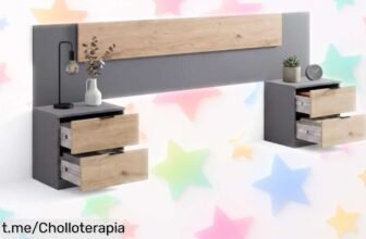 Cabecero Akari con 2 mesitas y 4 cajones a precio loco, renueva tu dormitorio ahora mismo con este conjunto de ensueño antes de que se agote. ¡No te quedes sin el tuyo!