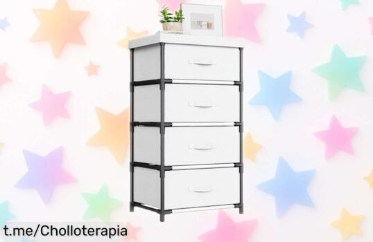 Cajonera armario de tela WANGIRL, el chollo que necesitas para tener todo ordenado en casa; ¡se monta fácil y aguanta hasta 20 kg! No pierdas esta oportunidad única.