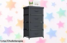 Cajonera de tela con 4 cajones WANGIRL a precio loco para poner orden en tu vida y enamorarte del espacio, ¡aprovéchala antes de que se esfume!