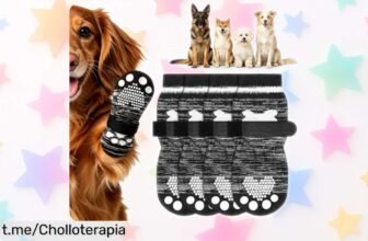 Calcetines antideslizantes para perros OSDUE, ¡rebajados! No dejes que tu peludo resbale mientras juega. Aprovecha este ofertón y dale la seguridad que merece ya mismo.