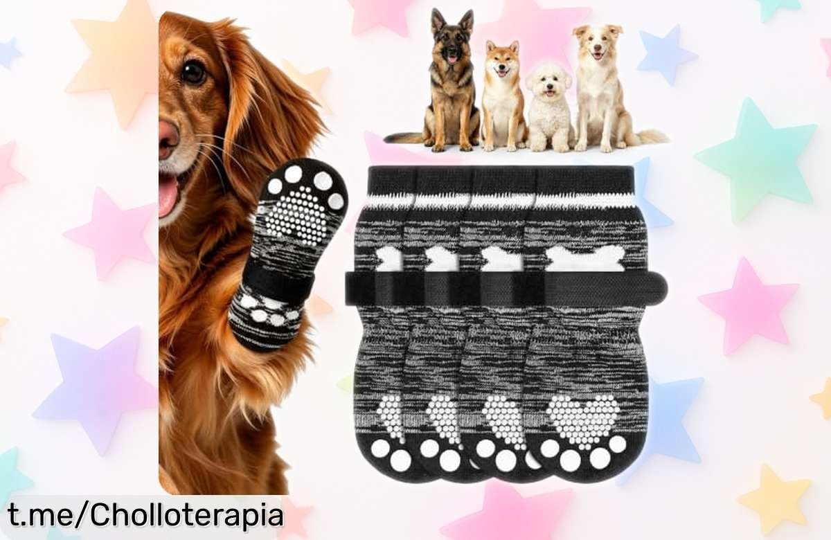 Calcetines antideslizantes para perros OSDUE, ¡rebajados! No dejes que tu peludo resbale mientras juega. Aprovecha este ofertón y dale la seguridad que merece ya mismo.