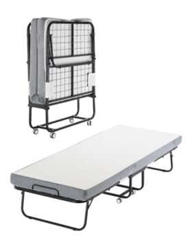 Cama individual plegable VEVOR, perfecta para invitados y fácil de guardar; ¡un chollazo que te hará sonreír sin complicaciones ni preocupaciones!