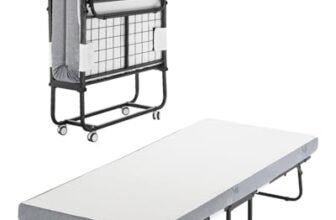 Cama individual plegable VEVOR, perfecta para invitados y fácil de guardar; ¡un chollazo que te hará sonreír sin complicaciones ni preocupaciones!