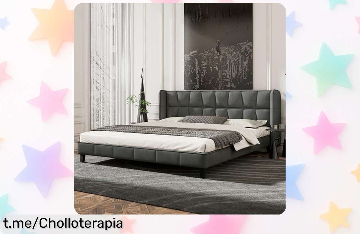 Cama tapizada juvenil de 180 x 200 con somier y cabecero a un precio que parece chiste, dale un toque suave y espectacular a tu habitación ¡No te quedes sin la tuya!