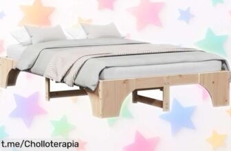 Cama vidaXL de madera maciza súper resistente y minimalista a un precio de ganga, añade ese toque natural ya mismo antes de que se agote.