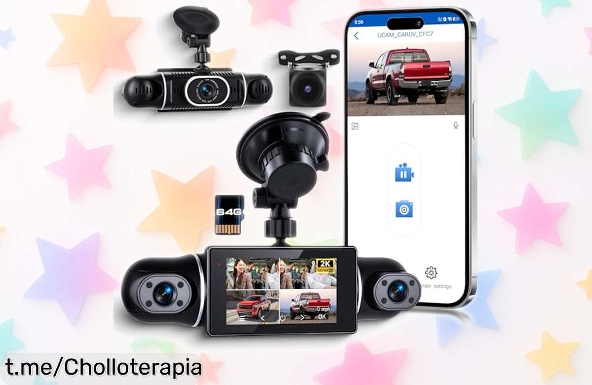 Cámara de coche 360 Rimoody Dash CAM 2K: ¡captura cada instante con este ofertón, visión nocturna y tarjeta de 64 GB incluida! No te quedes sin la tuya, graba tus momentos al volante.