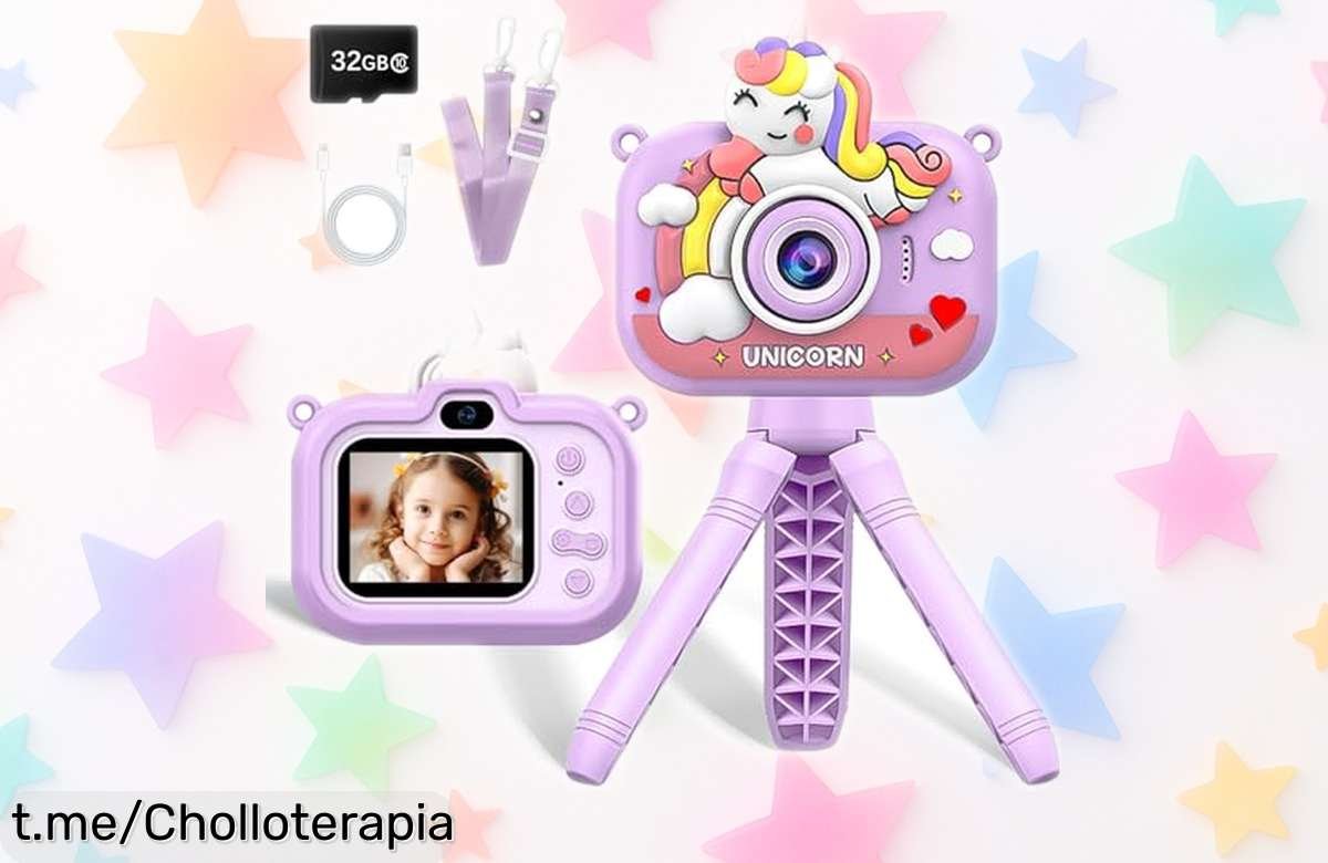 Cámara de fotos para niños con tarjeta de 32 GB y pantalla a color, el regalo ideal que hará sonreír a los peques por un precio increíblemente bajo, ¡no dejes pasar esta oportunidad!