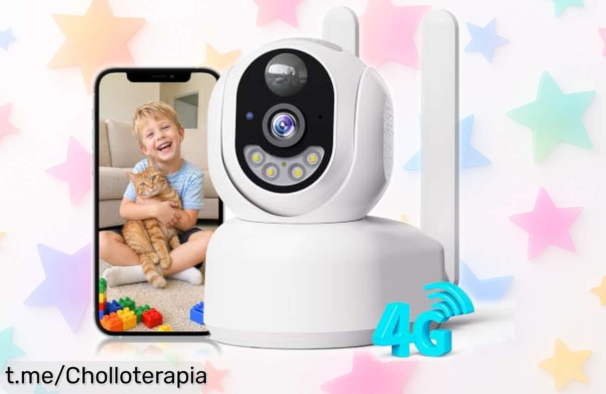 Cámara de vigilancia PESAIR 4G LTE sin WiFi, giro 360° y visión nocturna en color: ¡ofertón imperdible para cuidar tu hogar con total tranquilidad!