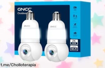 Cámaras bombilla WiFi GNCC 355 PTZ: doble protección para tu hogar con visión nocturna y seguimiento automático a un precio jamás visto, ¡controla todo desde tu móvil ya!