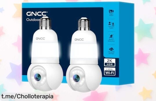 Cámaras bombilla WiFi GNCC 355 PTZ: doble protección para tu hogar con visión nocturna y seguimiento automático a un precio jamás visto, ¡controla todo desde tu móvil ya!
