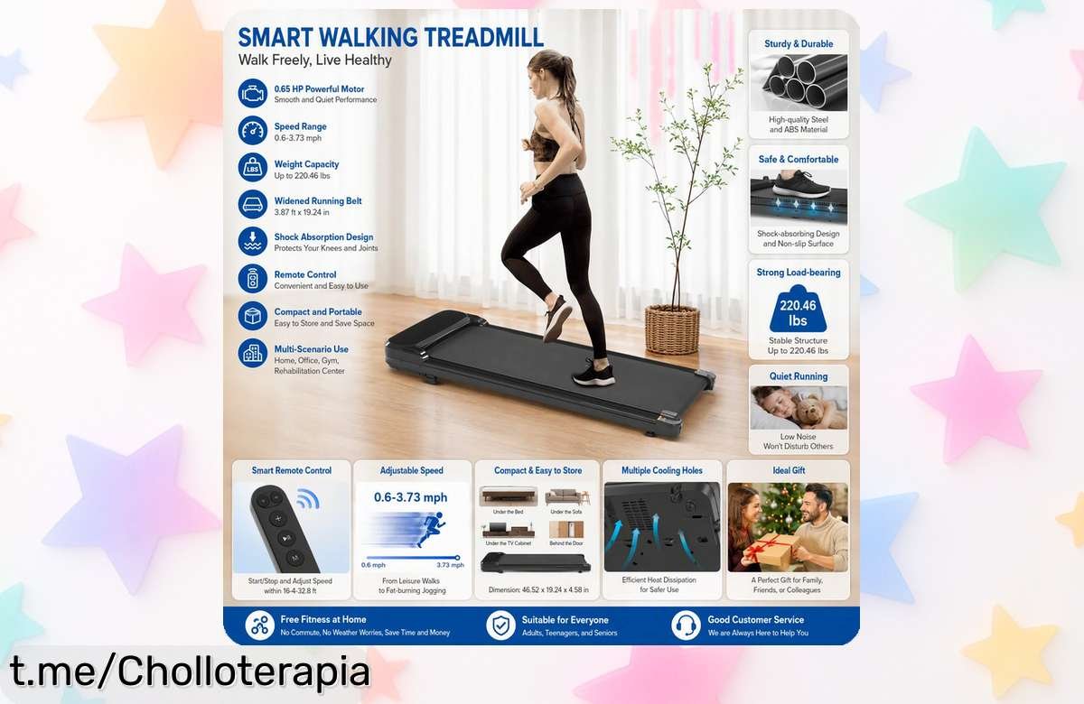 Caminadora bajo el escritorio potente y ajustable: ¡rebajada con un descuentazo que te mantendrá en movimiento mientras curras! No dejes pasar esta oportunidad única.