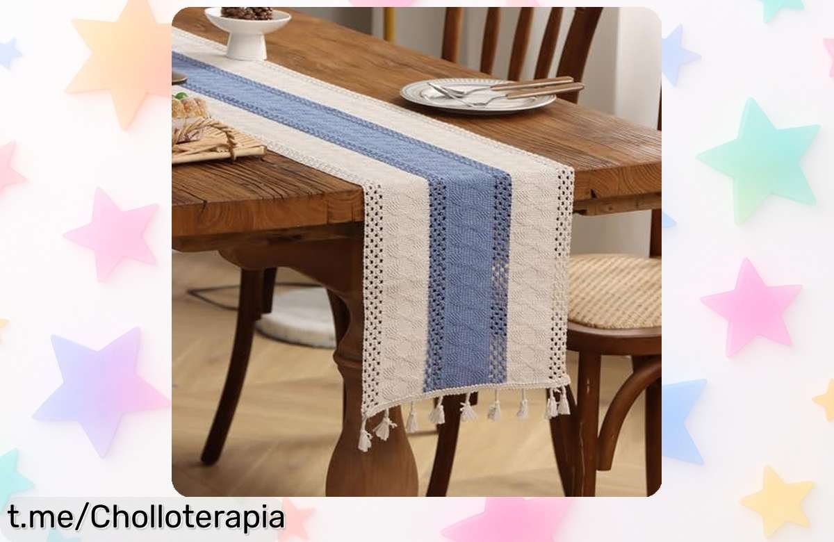 Camino de mesa bohemio con borlas para tu comedor, ¡rebajado de precio y con un acabado vintage que elevará tus cenas familiares a otro nivel! Decorar nunca fue tan fácil.