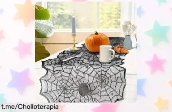 Camino de mesa de Halloween con telaraña ideal para tus fiestas: decora elegante y spooky, ¡super chollo que no puedes dejar escapar!