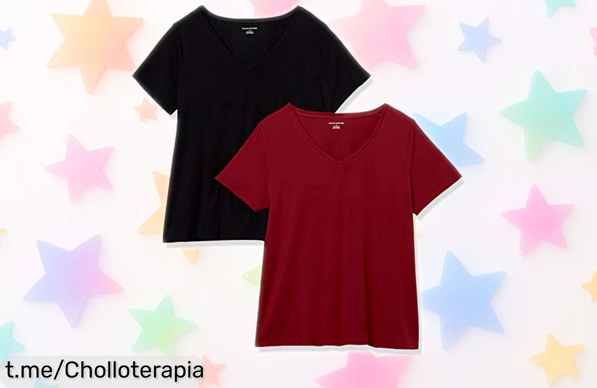 Camiseta básica de manga corta pack de 2 de Amazon Essentials a precio locos: tu día a día con estilo y comodidad, no te quedes sin ellas antes que vuelen.