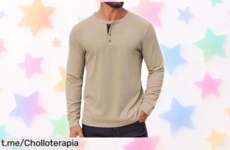 Camiseta de manga larga COOFANDY con botones ajustables y tejido que no se arruga a precio de escándalo, ¡aprovecha esta oferta única antes que desaparezca!