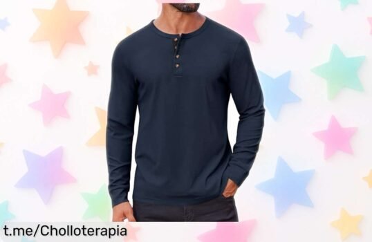 Camiseta de manga larga Coofandy con diseño vintage y botones, ¡una ganga que no puedes dejar pasar! Dale un toque único a tu estilo por un precio increíble.